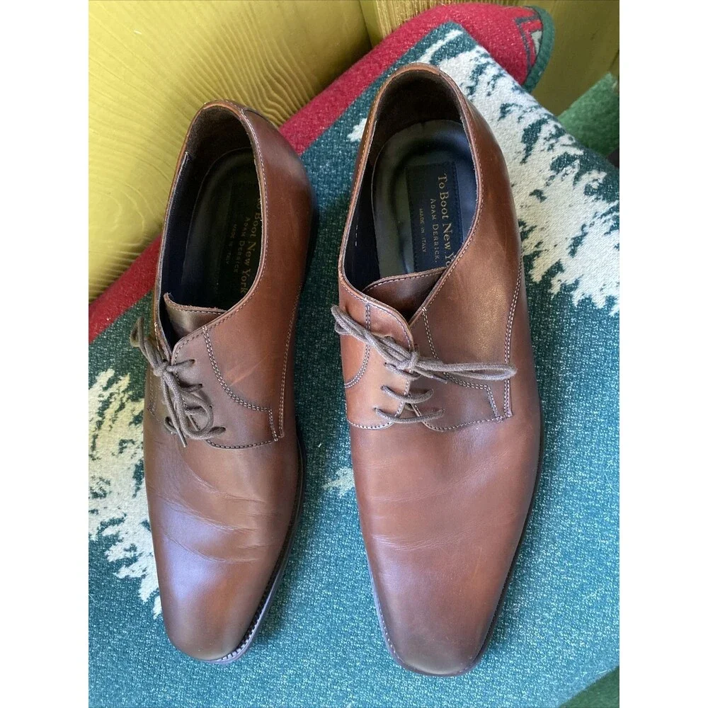 11 M Men’s To Boot New York Brown Dress Shoes Plain Toe Derby